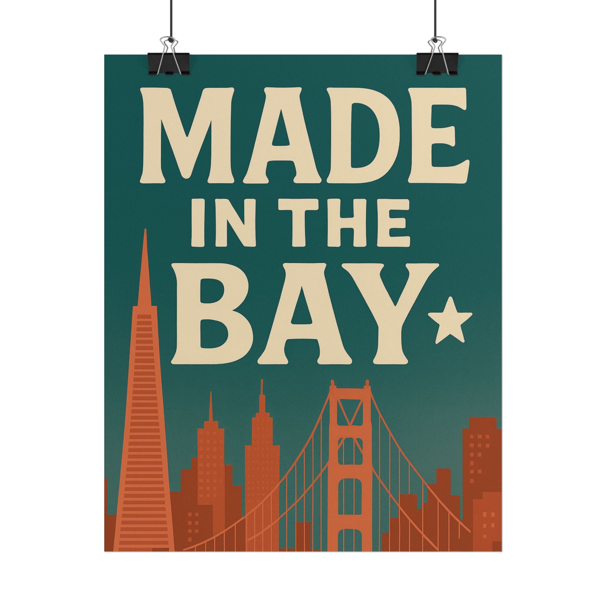 Made In the Bay Area Wall Art Poster | Vintage