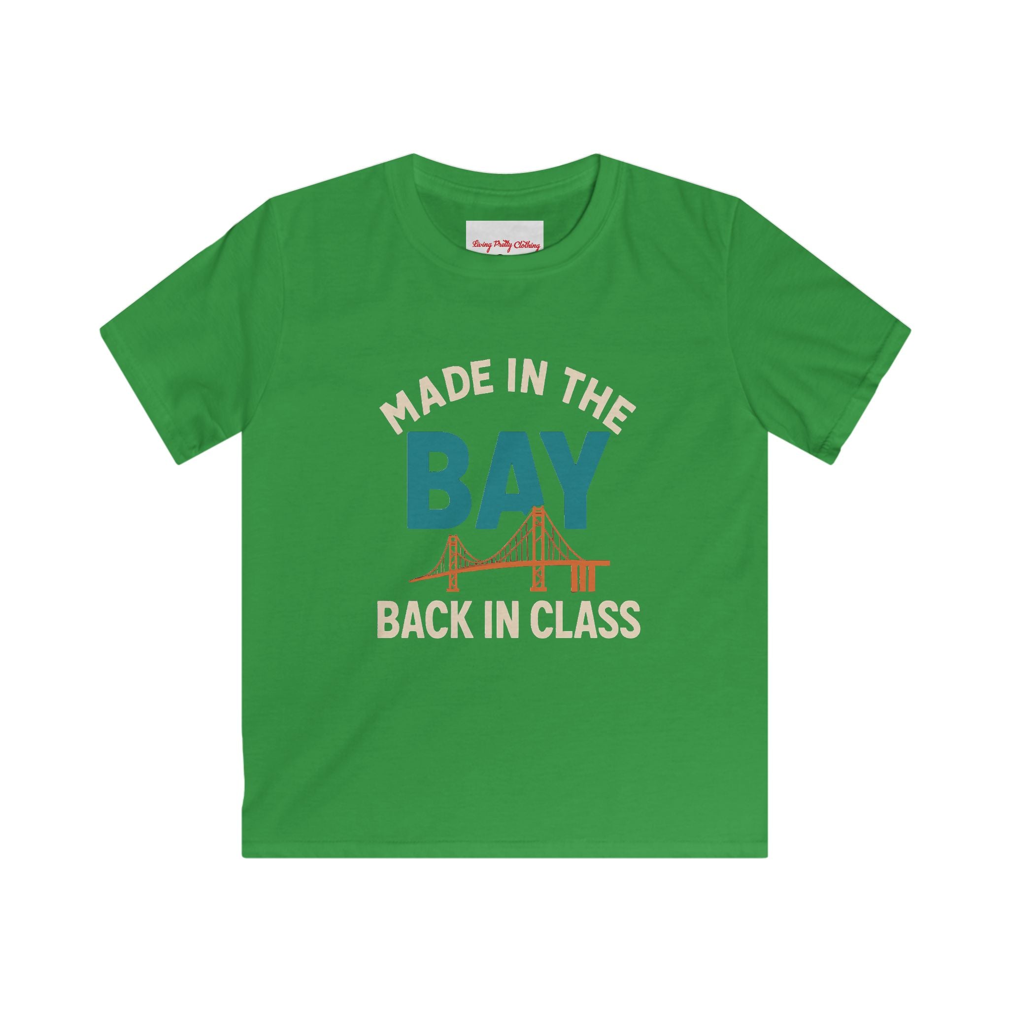 Kid's Made in The Bay Back to School Kids Tee with Fun Design, Youth T-Shirt for Classroom, Summer Vibes, Gift for Students, Birthday Party, Playtime Wear