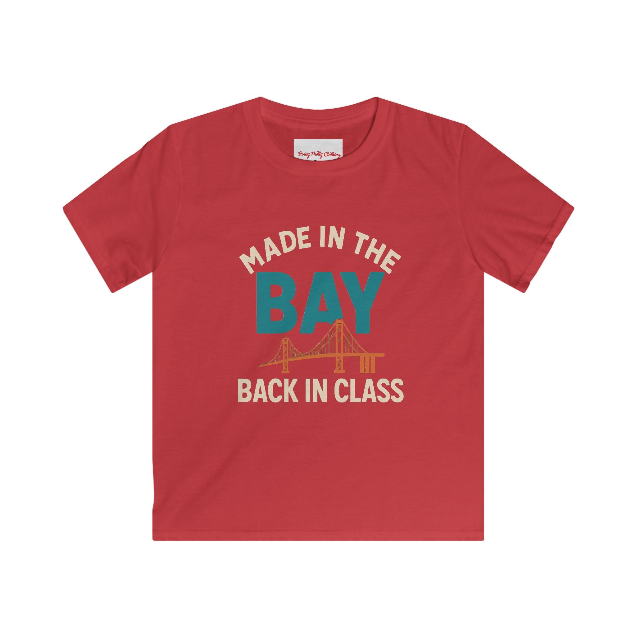 Kid's Made in The Bay Back to School Kids Tee with Fun Design, Youth T-Shirt for Classroom, Summer Vibes, Gift for Students, Birthday Party, Playtime Wear
