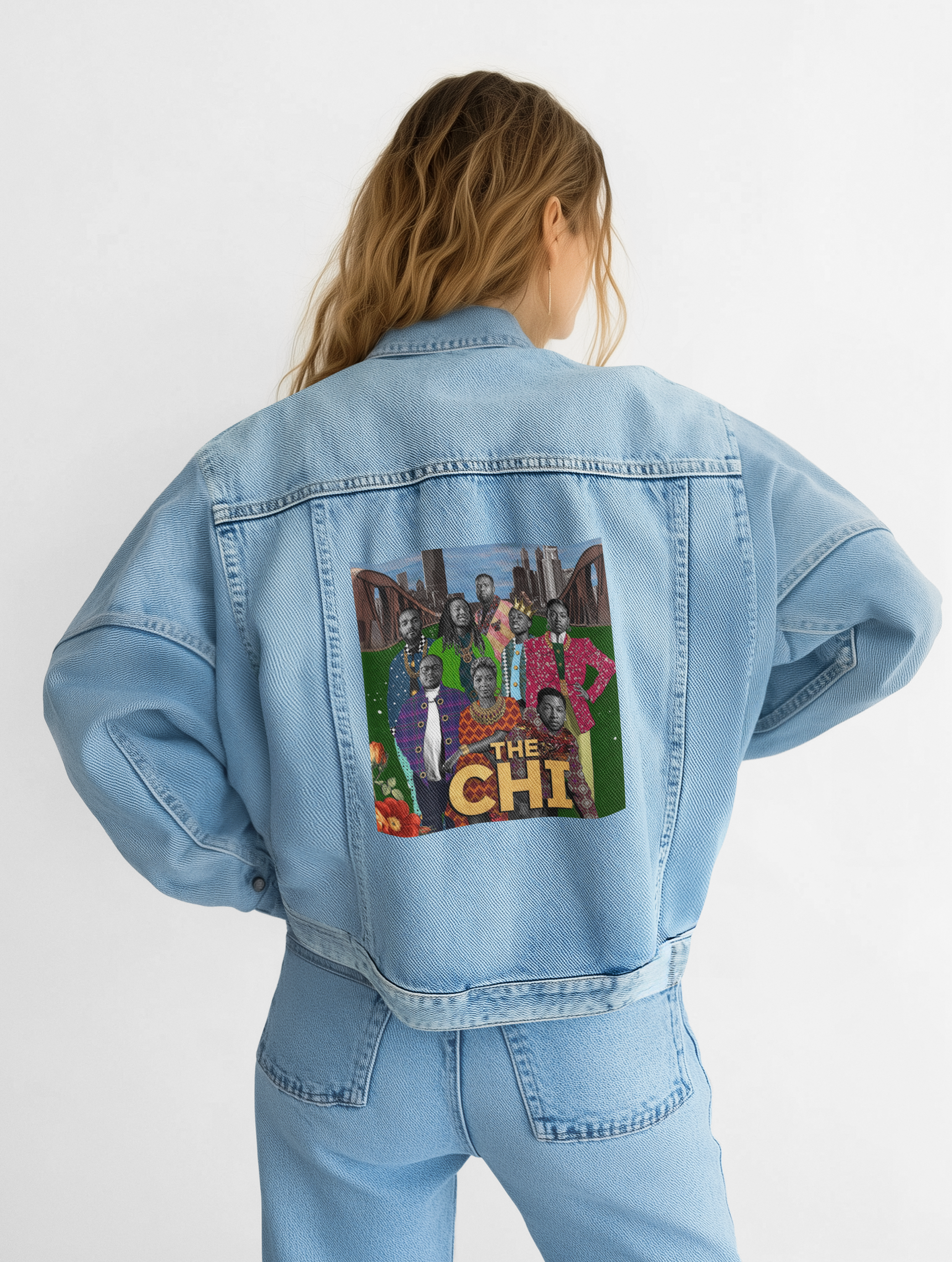 Denim Jacket — The Chi Graphic Back Patch