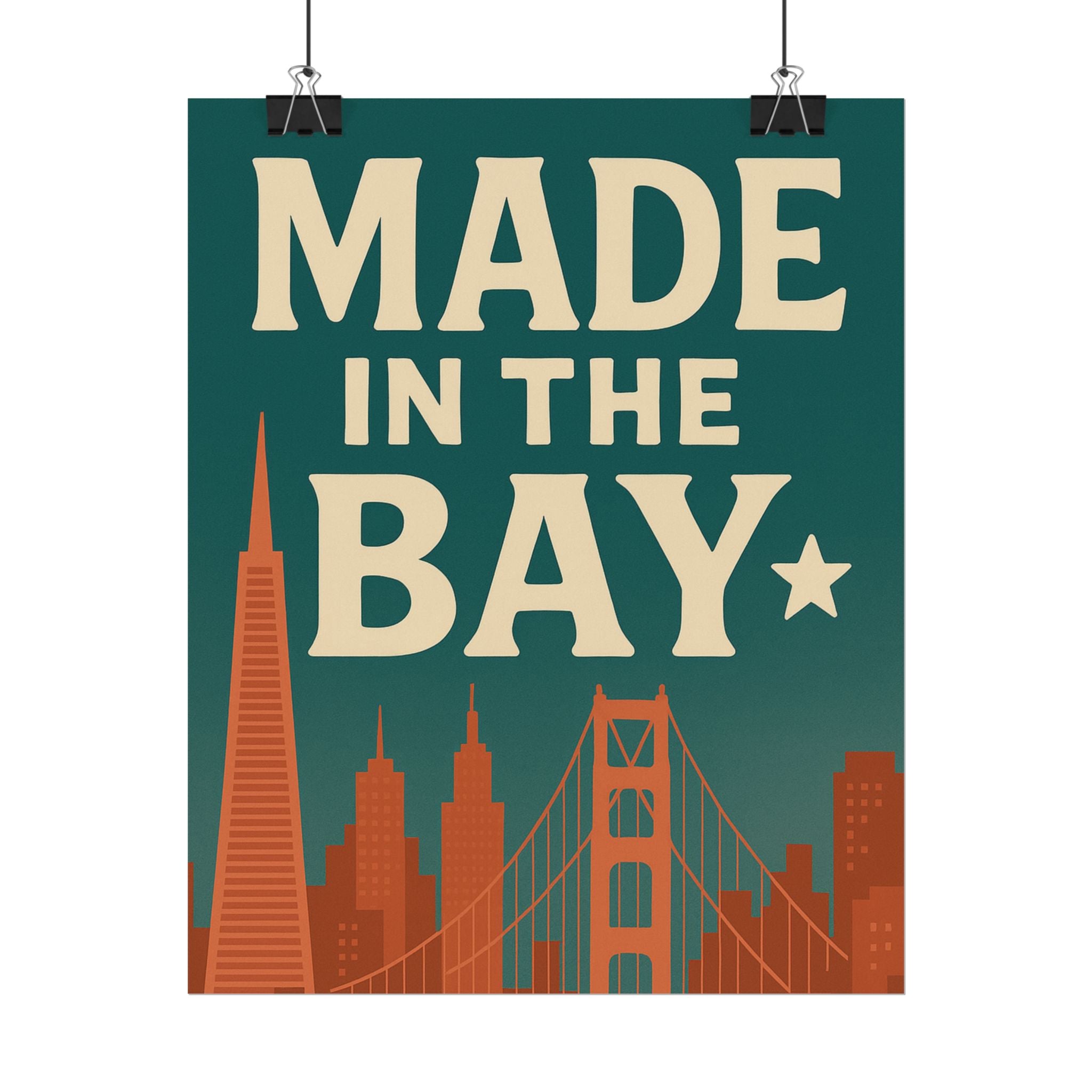 Made In the Bay Area Wall Art Poster | Vintage
