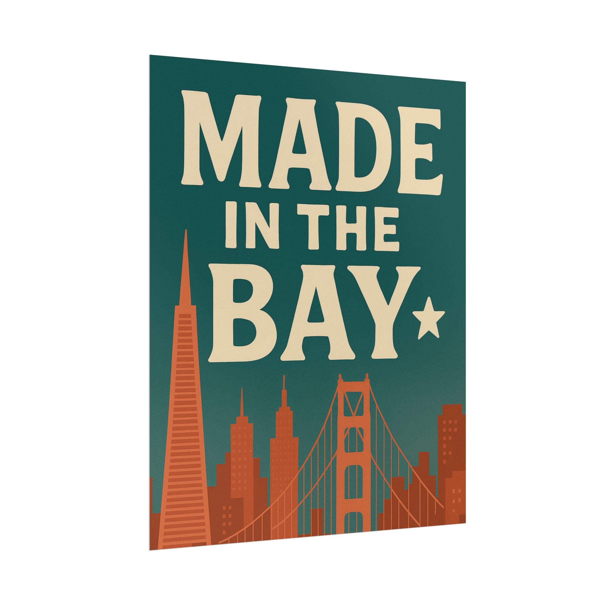 Made In the Bay Area Wall Art Poster | Vintage