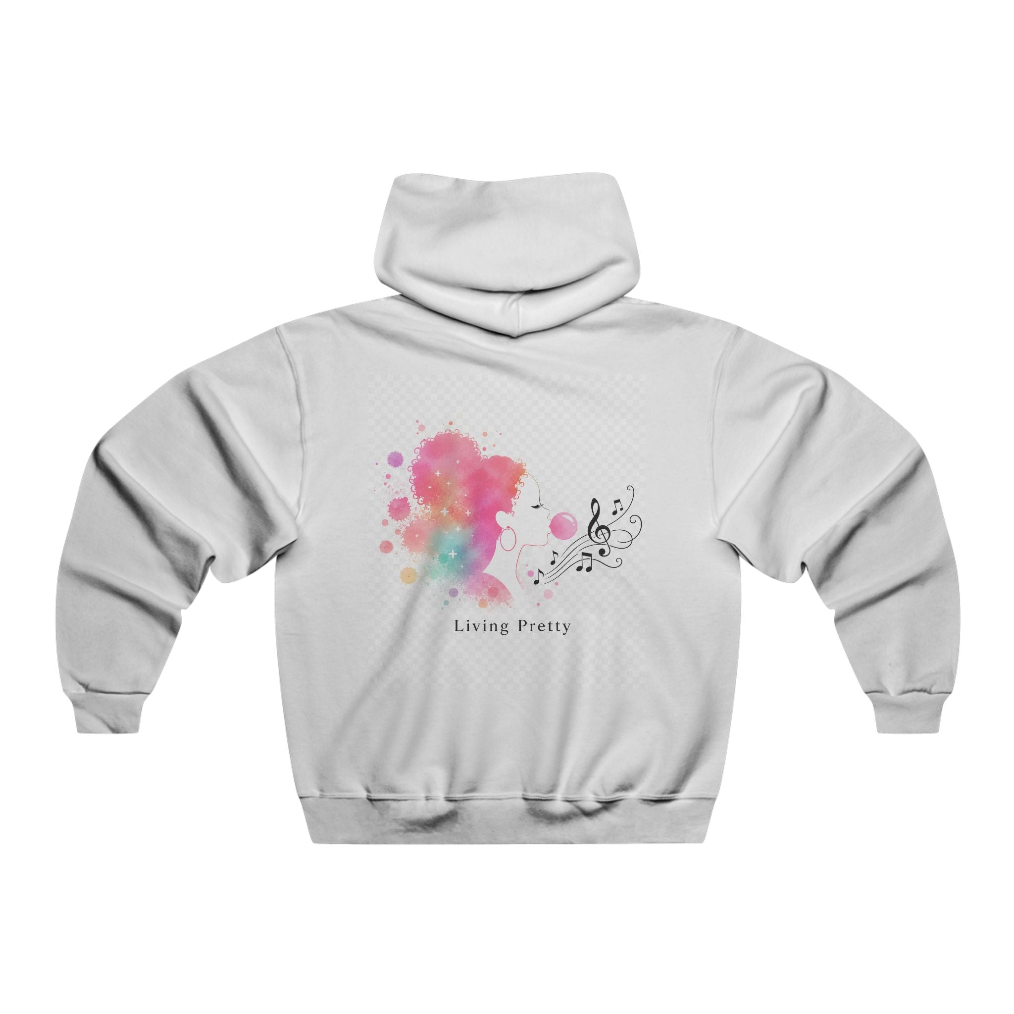 Living Pretty Hoodie  Watercolor Floral Back Print