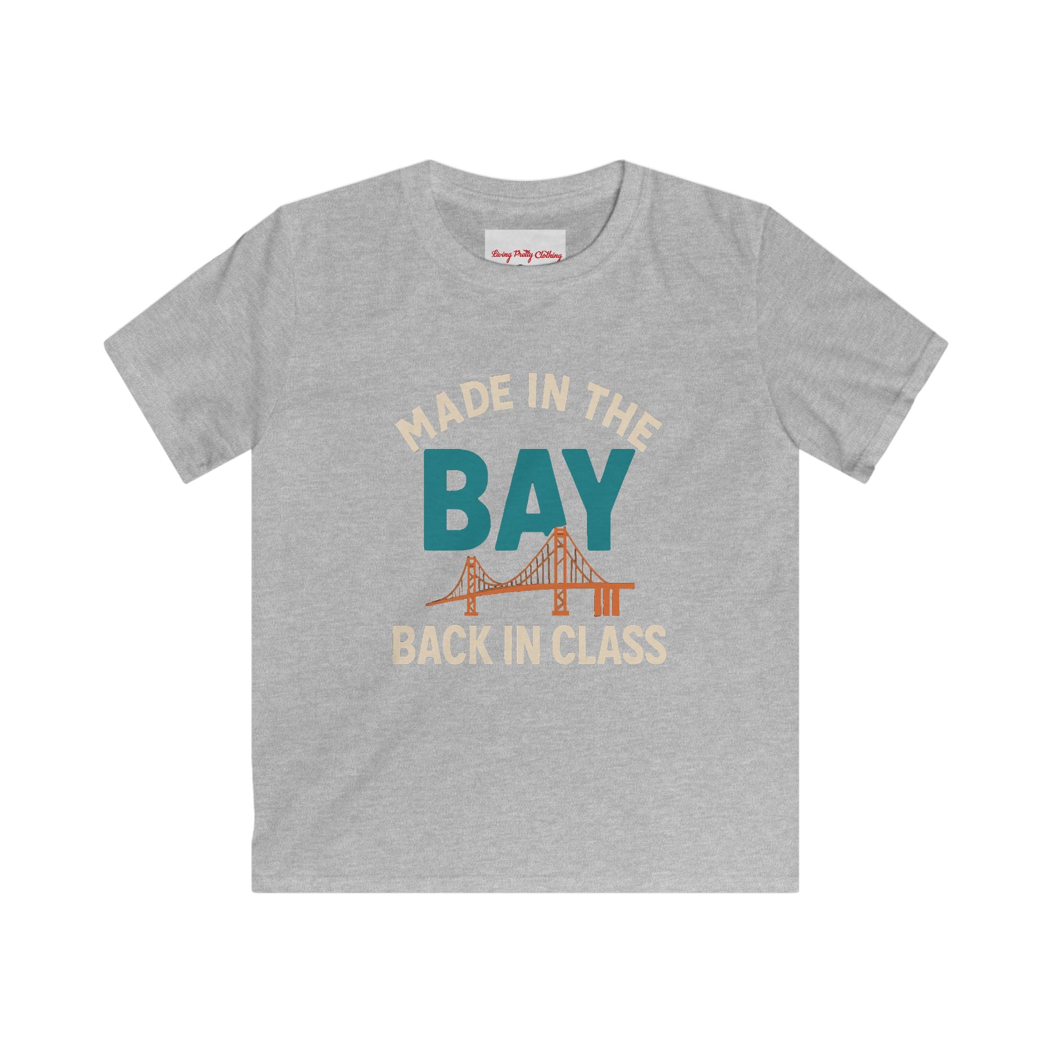Kid's Made in The Bay Back to School Kids Tee with Fun Design, Youth T-Shirt for Classroom, Summer Vibes, Gift for Students, Birthday Party, Playtime Wear