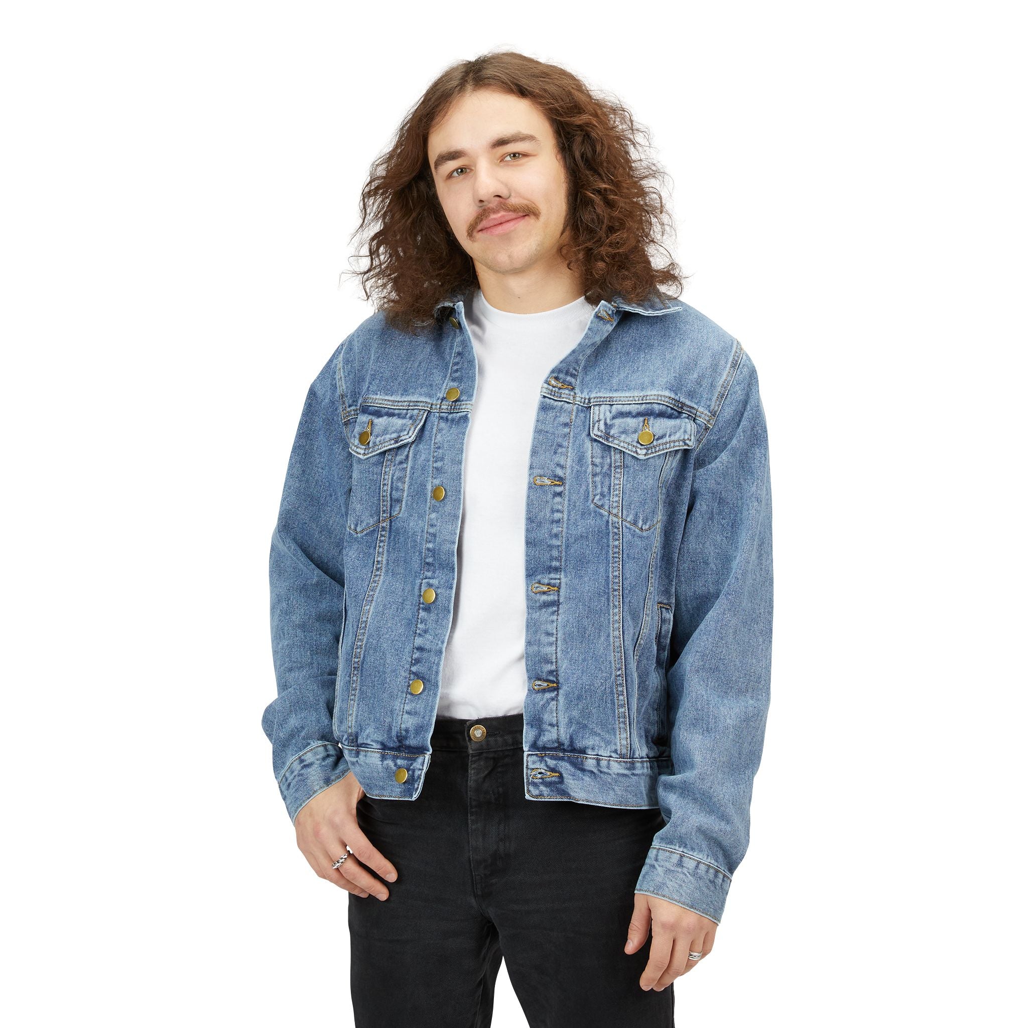 Denim Jacket with OutKast Back Patch — Retro Hip-Hop Graphic Coat